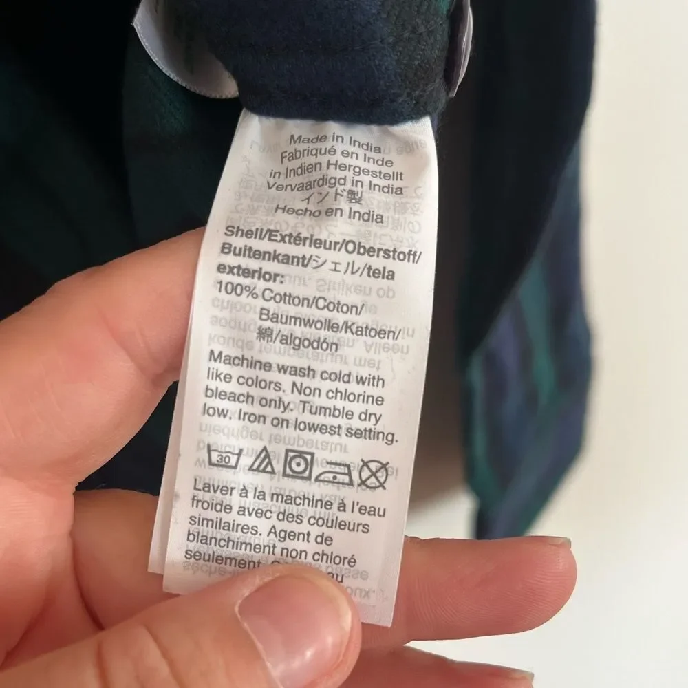 J Crew Midweight Regenerative Cotton Flannel Workshirt NWT